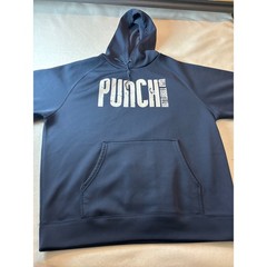 Punch Kettlebell Gym Hoodie Mens Large Blue Graphic Sport Sweatshirt