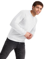 Hanes Crewneck Sweatshirt Tri-Blend French Terry Long Sleeve V Notch Men’s S-2XL