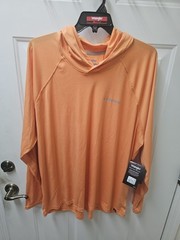 NWT WRANGLER RIGGS XXL WORKWEAR MICROFIBER ORANGE LONG SLEEVE HOODIE SPF 50