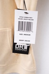 DRJ Essentials Short Sleeve Hoodie Men M Dusty Yellow Streetwear Pullover NWT