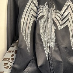 Unbranded Venom Hoodie Black Small Unisex Full Zip Spider Logo Chest Back