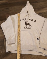 BURLEBO Men’s L Fleece Hoodie Soft Midweight Pullover Light Tan Brown Buck New