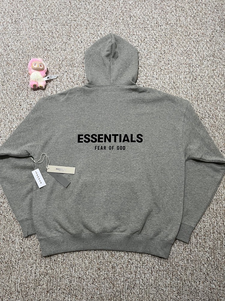 Fear of God Essentials Hoodie Dark Oatmeal SS22 size L 100% authentic