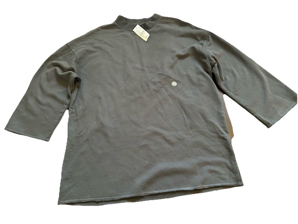 PacSun Mens Gray Dark 3/4 Sleeve Boxy Fit 100% Cotton SweatShirt Medium