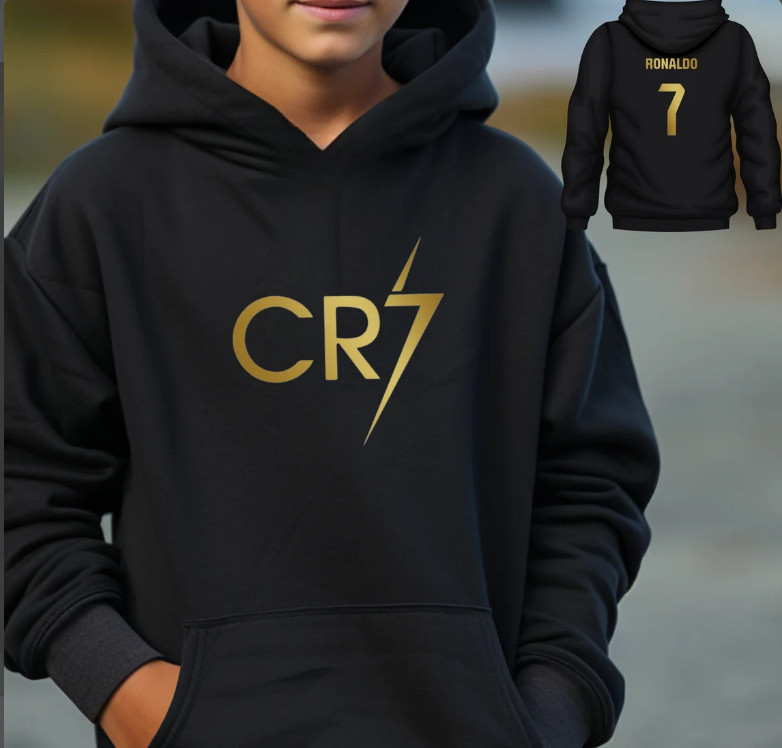 Cristiano Ronaldo Hoodie CR7 Hooded Football soccer Inspired Gold