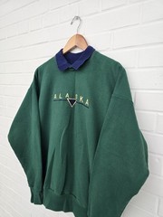 Vintage Alaska Collared Sweatshirt Crew Neck Pullover Men’s Size Large (42,44)