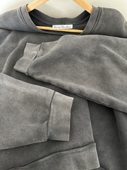 Acne Studios FN-UX-SWEA000017 Faded Black Boxy Crewneck Sweatshirt Oversized M