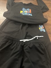 Men’s Black Tracksuit Set XL Sweatshirt Joggers Shorts 3 Piece Outfit Graphi