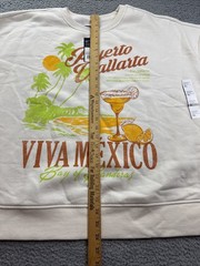 Original Use Sweatshirt Mens XL White Puerto Vallarta Viva Mexico Graphic NWT