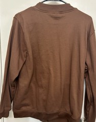Blair Brown Solid Button-Up Sweatshirt Crew Neck Long Sleeve Men’s Size M