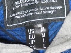 OUTDOOR JACKET MENS SHIRT JACK M NAVY BLUE PLAID FLANNEL HOODIE COTTON NEW NWOT