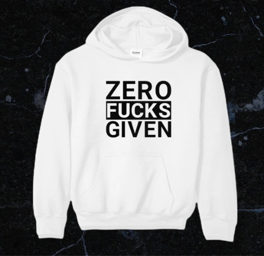 Zero F*cks Given unisex 100% Cotton Custom Hoodie Sweater S,M,L,XL,XXL