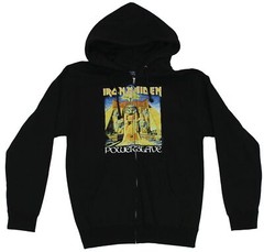 Iron Maiden Mens Zip Up Hoodie Sweatshirt – Power Slave Egypt & World Slavery