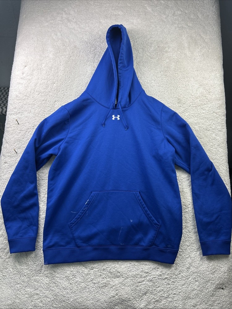 Under Armour Hooded Sweatshirt Blue Size XL Tags 100% Polyester Blend READ