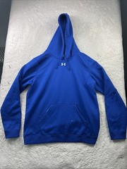 Under Armour Hooded Sweatshirt Blue Size XL Tags 100% Polyester Blend READ