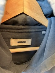 Buck Mason Blue Heavy Hoodie Sweatshirt Men’s Front Pocket Sz. M