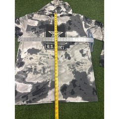 US Army Mens Gray Digital Camo Performance Hoodie Long Sleeve Shirt 1XL
