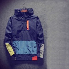 Men Hoodies Pullover Outwear Loose Pocket Hooded Sweatshirt Splice Jacket