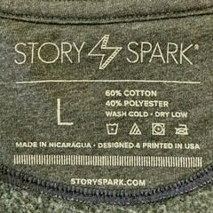 Story Spark T-Rex Riding Segway Unisex L Sweatshirt Gray