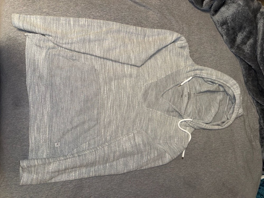 Departmentwest Mens Gray Heathered Long Sleeve Pullover Hoodie