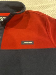 Lands End Quarter Zip Micro Fleece Deep Red And Navy XLT 515167 XL Tall