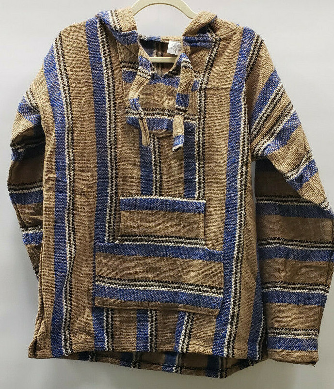 El Paso Mens Shirt with Hood Front Pouch Pocket Tan, Blue, White, Black size S