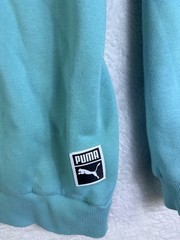 Puma Embroidered Print Logo Performance Hoodie Mens Large Aqua Blue XXL