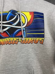 The Hundreds x Hook Ups Collaboration Hoodie Mens S Gray Pullover Streetwear