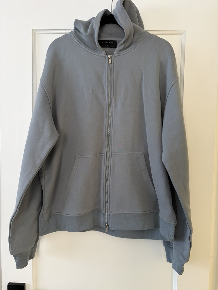 Richie Le Collection DOUBLE ZIP DAILY HOODIE – SLATE BLUE sz XL Sweatshirt