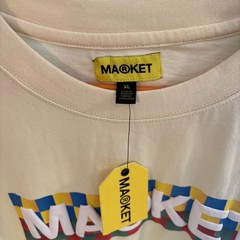 NWT Market Cream, Multi color Logo tee shirt, Size XL