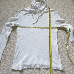Modern Culture White Waffle Knit Henley Thermal Hoodie 100% Cotton Med