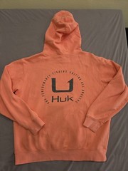 Huk Men’s Coral Pullover Hoodie Sweatshirt Fishing Activewear Size M Kangaroo