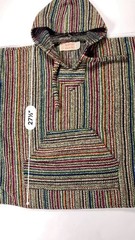 Gypsy Baja Hoodie One Size Multicolor Woven Drug Rug Hippie Boho Pullover Nepal
