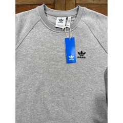 Adidas Originals Mens Ess Crew Trefoil Sweatshirt Grey Heather Small NWT