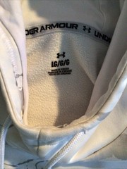 Under Armour Men’s White Gray Camo Storm Hoodie Size Large Spell Out