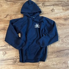 Vintage Hanes Printpro Rim Nordic Ski Resort Navy Blue Hoodie Sweatshirt Size M