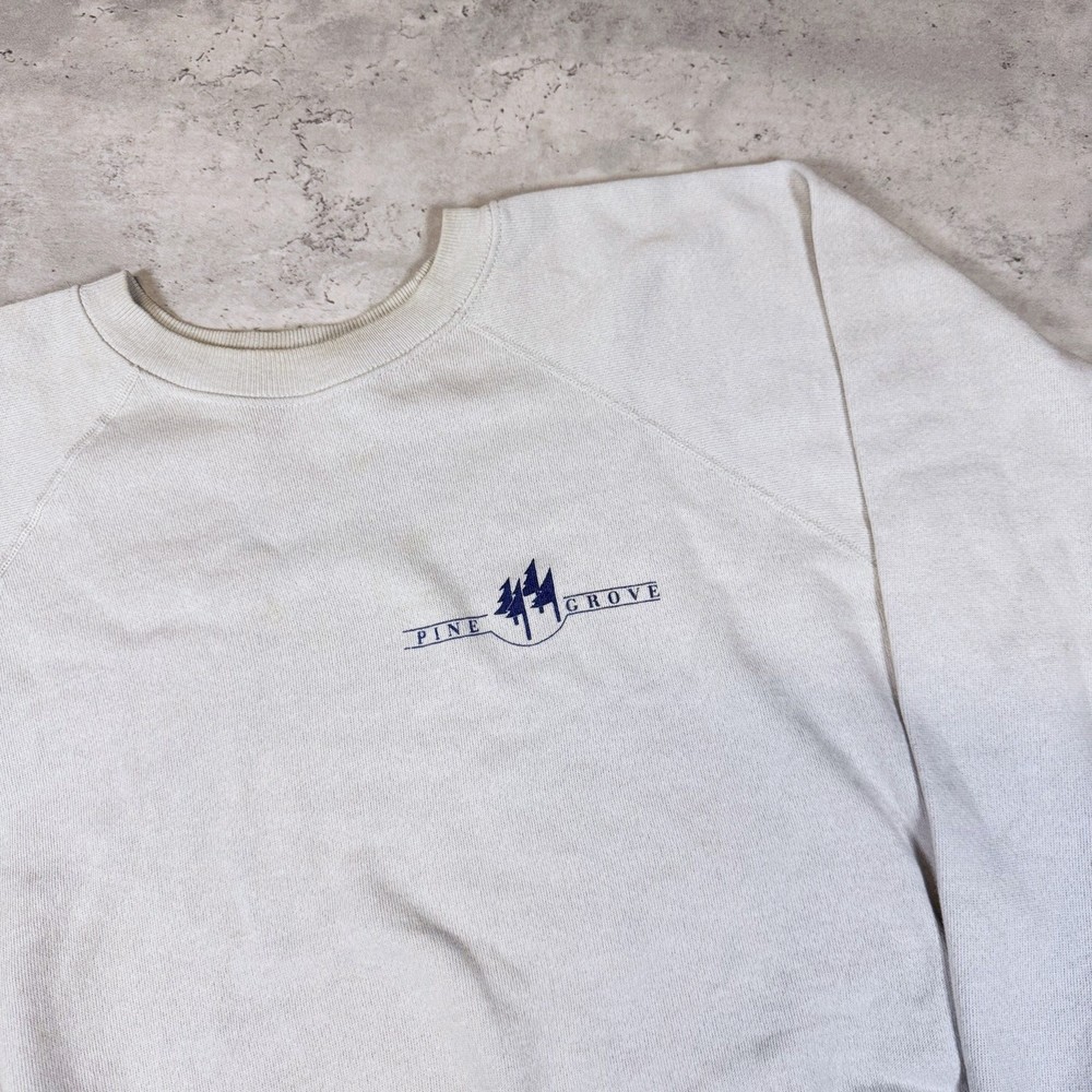Vintage 80s Pine Grove Forest Sweatshirt Nature Outdoors Camp Style USA • XL