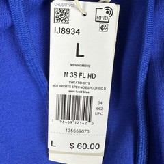 adidas Men’s Essentials Fleece 3-stripes Hoodie IJ8934 Blue Men’s Large NEW