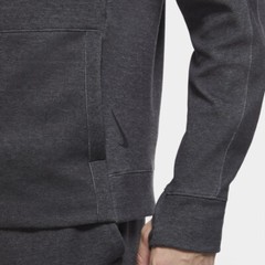 Nike Dri-FIT Yoga Mens Full Zip Hoodie Thumbholes Midweight Jacket Black Large