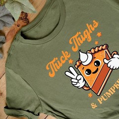Thick Thighs and Pumpkin Pies Jumper | Autumn Sweatshirt | Pumpkin Theme Jumper