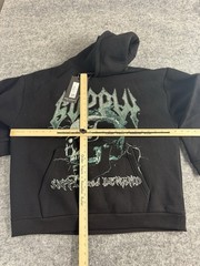 Supply And Demand Hoodie Mens XL Beaded Skull Shirt Black Streetwear Hip Hop N9