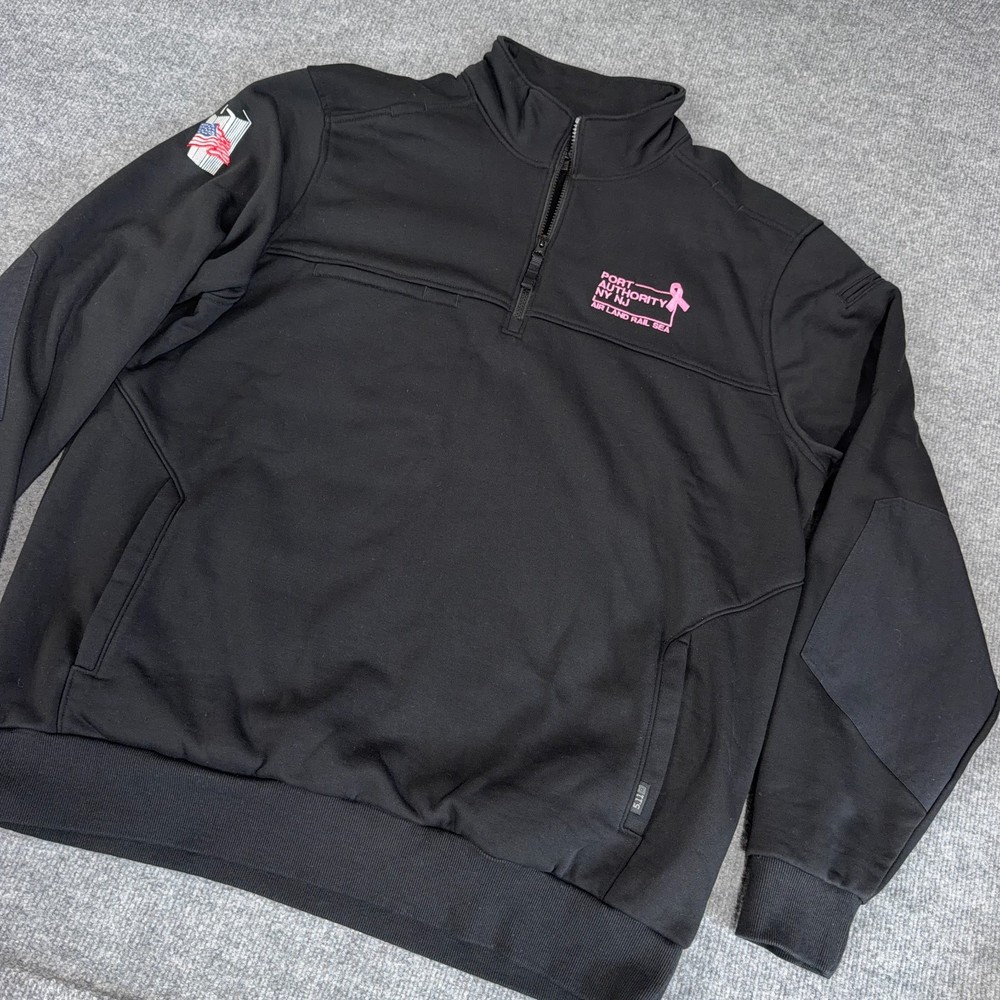 5.11 Tactical Job Shirt Men 2XL Black 1/4 Zip Sweatshirt Jacket Work Fleece
