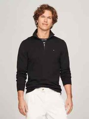 TOMMY HILFIGER Men’s Black Quarter 1/4 Zip Soft Pullover Sweater 2XL