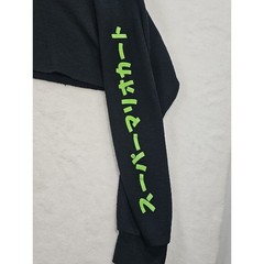 Source Unknown Black Super Mario Kart Cropped Top Graphic Hoodie