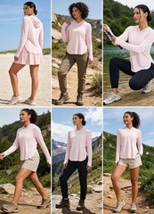 Women’s Sun Hoodie Long Sleeve Hiking Shirts UV Sun Protection UPF 50+Lightweigt