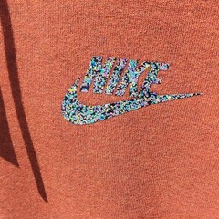 Nike Men’s Rust Fleece Hooded Pullover Hoodie Logo