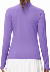 Women’sLong Sleeve UPF 50+ Sun Protection 1/4 Zip Shirt Hiking Athletic Top