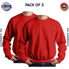 Mens Sweatshirt 2 Pack Heavy Blend Crew Neck Plain Jumper Pullover High Quality