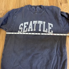 John Galt Sweatshirt One Size BLUE Seattle Crewneck Pullover Made Italy
