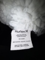 Hurley Black Sherpa-Lined Fleece Pullover Hooded Wearable Blanket 2XL